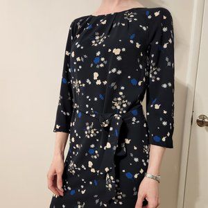 Ann Taylor Navy Flowered Dress